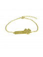 Pulseira Feminina Nome Laura Banhada Ouro 18K -1080082