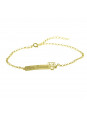 Pulseira Feminina Nome Ana Laura Banhada Ouro 18K -1080086