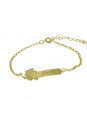 Pulseira Feminina Nome Lucas Banhada Ouro 18K -1080125