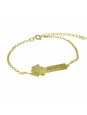 Pulseira Feminina Nome Miguel Banhada Ouro 18K -1080129