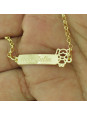 Pulseira Feminina Nome Anna Julia Banhada Ouro 18k - 1080141