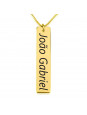 Colar Chapinha Nome Vertical Resinada Banhada Ouro 18 Kilates - 1090205