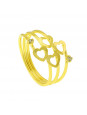 Anel Corações Horus Import três fios Banhado Ouro Amarelo 18 k - 1010032