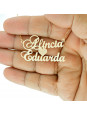 Colar com o nome Alíncia e Eduarda Banhado em Ouro 18 Kilates - 1060326