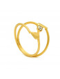 ANEL D'GOTAS COM PEDRA STRASS CRISTAL E BANHADO EM OURO 18 KILATES - ANE33054