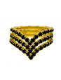 Anel Horus Import PretoTriplo Banhado Ouro Amarelo 18 K - 1010100