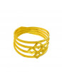 Anel Losangos Horus Import Quatro Fios Banhado Ouro Amarelo 18 k - 1010031