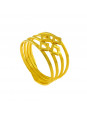 Anel Losangos Horus Import Quatro Fios Banhado Ouro Amarelo 18 k - 1010031