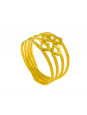 Anel Losangos Horus Import Quatro Fios Banhado Ouro Amarelo 18 k - 1010031