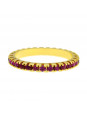 Aliança Aparador Horus Import Cravejada Strass Rosa Pink Banhada Ouro Amarelo 18 K - 1010029