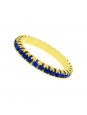 Aliança Aparador Horus Import Cravejada Strass Azul Safira Banhada Ouro Amarelo 18 K - 1010028