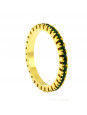 Conjunto Girassol Solitário Gargantilha Brincos Aparador Verde Esmeralda Banhado Ouro Amarelo 18 k - KIT16434