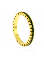Conjunto Dois Anéis Solitário Aparador Verde Esmeralda Banhado Em Ouro 18 K - KIT16462