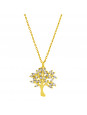 Gargantilha Horus Import Arvore da Vida Pedras Zircônia Banhada Ouro Amarelo 18 k - 1061168