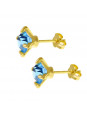 Brinco Ponto Luz Horus Import Aquamarine Banhado Ouro Amarelo 18 K - 1031104