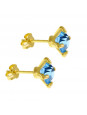 Brinco Ponto Luz Horus Import Aquamarine Banhado Ouro Amarelo 18 K - 1031104