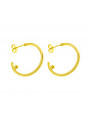 Par Brincos Argola Banhado Em Ouro Amarelo 18 k - 1030045