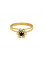 Anel Chuveiro Pedra Na Cor Rubi Banhado Em Ouro 18 K - 1010023