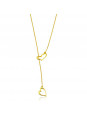 Colar Gravata Corações Horus Import Banhada em Ouro Amarelo 18 K - 1061197