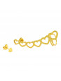 Brinco Ear Cuff Corações Banhado Em Ouro Amarelo 18 k - 1030048