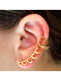 Brinco Ear Cuff Corações Banhado Em Ouro Amarelo 18 k - 1030048