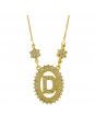 Colar Letra "D" Cravejada Zircônia Banhado Ouro Amarelo 18 K - 1061232