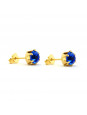 Kit Horus Import Azul Topázio - Gargantilha Pingente - Brincos - Anel - Banhado Ouro 18k - KIT10530