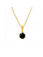 Kit Horus Import Verde Esmeralda Redondo Gargantilha Pingente - Brincos - Anel - Banhado em Ouro 18K - KIT10534