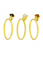 KIT 3 Anéis Solitário Horus Import Banhado Ouro Amarelo 18K - KIT16398