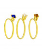 KIT 3 Anéis Solitário Horus Import Banhado Ouro Amarelo 18K - KIT16401