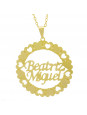 Gargantilha Pingente Mandala Manuscrito Beatriz Miguel Banho Ouro Amarelo 18 K - 1061279