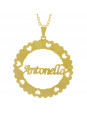 Gargantilha Pingente Mandala Manuscrito Antonella Banho Ouro Amarelo 18 K - 1061291
