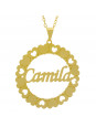 Gargantilha Pingente Mandala Manuscrito Camila Banho Ouro Amarelo 18 K - 1061303