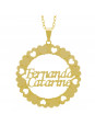 Gargantilha Pingente Mandala Manuscrito FERNANDA CATARINE Banho Ouro Amarelo 18 K - 1061321 