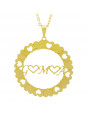 Gargantilha Pingente Mandala Manuscrito G ♥ M ♥ A Banho Ouro Amarelo 18 K - 1061324