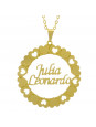 Gargantilha Pingente Mandala Manuscrito JULIA LEONARDO Banho Ouro Amarelo 18 K - 1061346