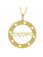 Gargantilha Pingente Mandala Manuscrito L ♥ G ♥ P ♥ Banho Ouro Amarelo 18 K - 1061351 