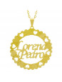 Gargantilha Pingente Mandala Manuscrito LORENA PEDRO Banho Ouro Amarelo 18 K - 1061359