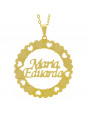 Gargantilha Pingente Mandala Manuscrito MARIA EDUARDA Banho Ouro Amarelo 18 K - 1061377