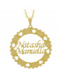 Gargantilha Pingente Mandala Manuscrito NATHASHA MANUELLA Banho Ouro Amarelo 18 K - 1061382