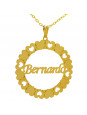 Gargantilha Pingente Mandala Manuscrito BERNARDO Banho Ouro 18 K - 1060034 