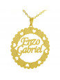 Gargantilha Pingente Mandala Manuscrito ENZO GABRIEL Banho Ouro 18 K - 1060040