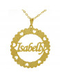 Gargantilha Pingente Mandala Manuscrito ISABELLY Banho Ouro 18 K - 1060081