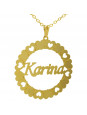 Gargantilha Pingente Mandala Manuscrito KARINA Banho Ouro 18 K - 1060085