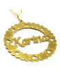 Gargantilha Pingente Mandala Manuscrito KARINA Banho Ouro 18 K - 1060085