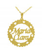 Gargantilha Pingente Mandala Manuscrito MARIA CLARA Banho Ouro 18 K - 1060096
