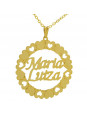 Gargantilha Pingente Mandala Manuscrito MARIA LUIZA Banho Ouro 18 K - 1060098