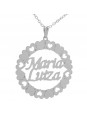 Gargantilha Pingente Mandala Manuscrito MARIA LUIZA Banho prata 1000 - 2060165 