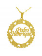 Gargantilha Pingente Mandala Manuscrito PEDRO HENRIQUE Banho Ouro 18 K - 1060055