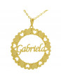 Gargantilha Pingente Mandala Manuscrito GABRIELA Banho Ouro 18 K - 1060077